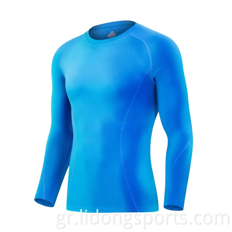 Lidong Κορυφαία ποιότητα Custom Compression Mens New Long Sleeve Fitness Gym Wear